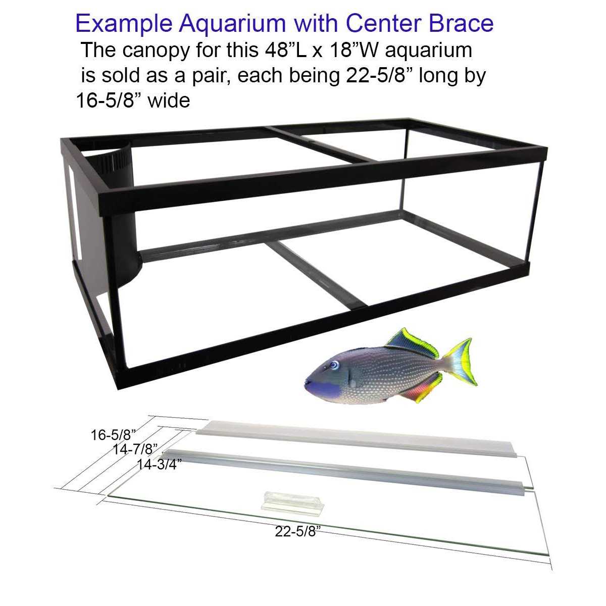Blue Spotted Glass Canopy for Aquariums with and Without Center Braces - Image 5