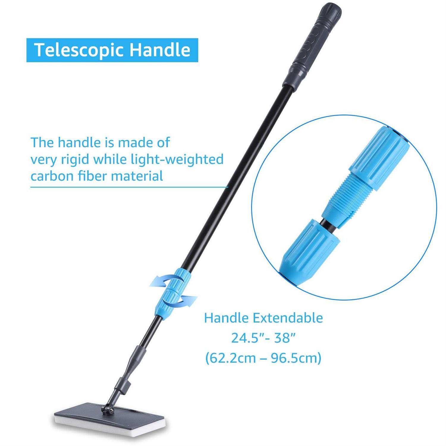 AquaMiracle 6 in 1 Aquarium Cleaning Tool Kit Fish Tank Cleaning Kit for 20-160 Gallon Tank with Telescopic Long Handle - Image 4