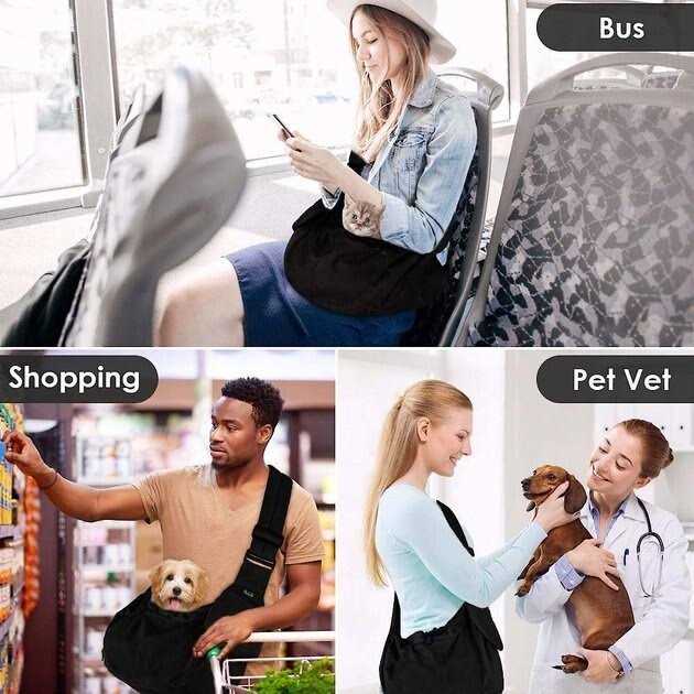 SlowTon Adjustable Hard Bottom Support Cat & Dog Sling - Image 3