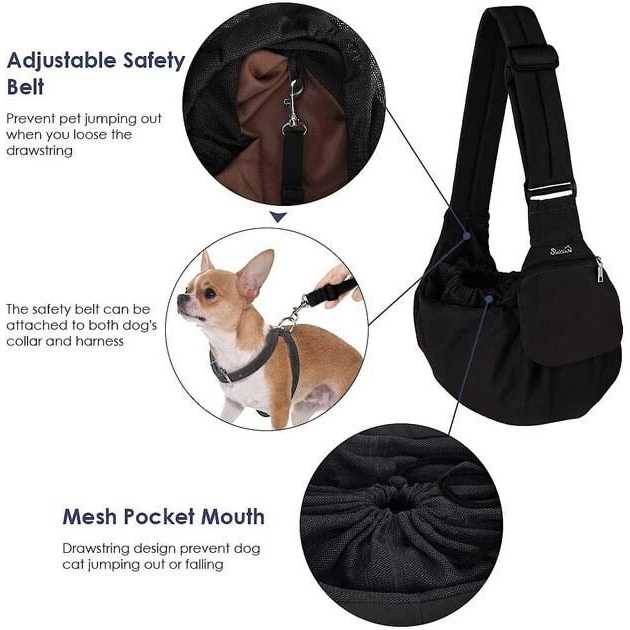 SlowTon Adjustable Hard Bottom Support Cat & Dog Sling - Image 4
