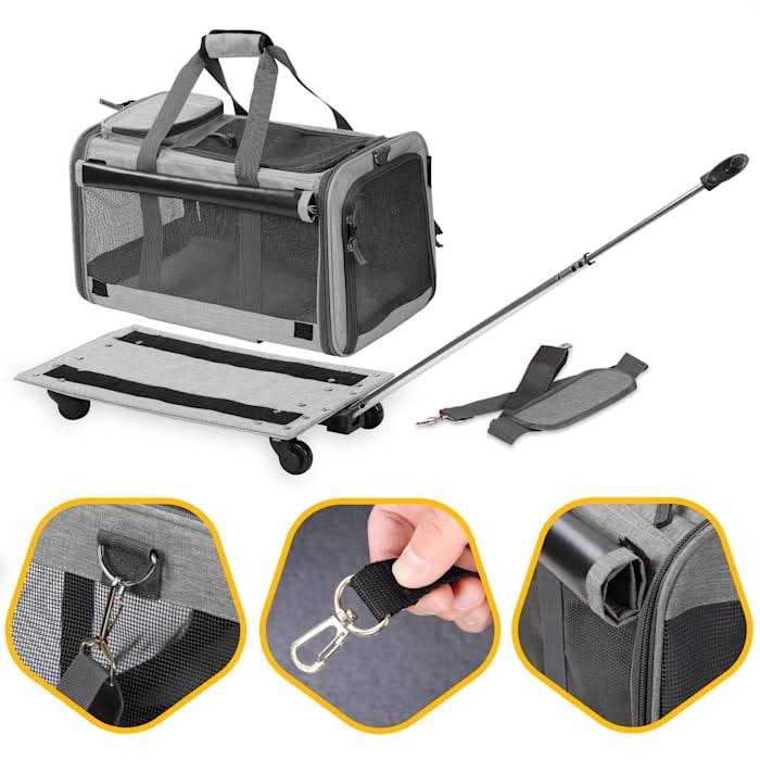 Kopeks Pet Carrier with Detachable Wheels for Small and Medium Dogs Cats - Image 3