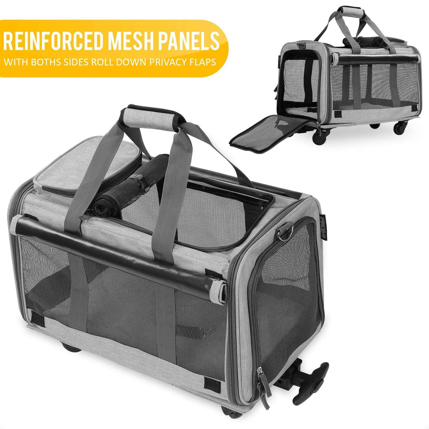 Kopeks Pet Carrier with Detachable Wheels for Small and Medium Dogs Cats - Image 4