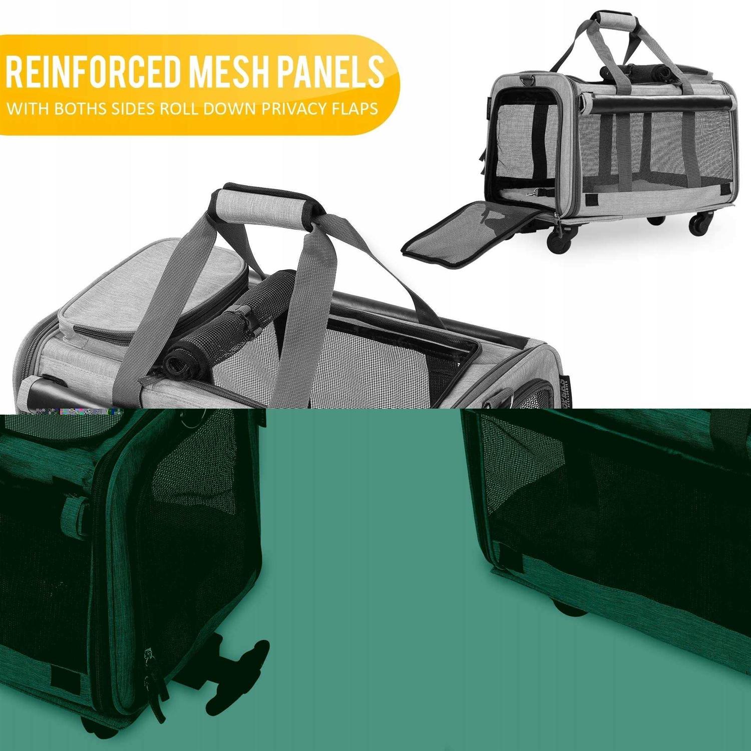 Kopeks Pet Carrier with Detachable Wheels for Small and Medium Dogs Cats - Image 5