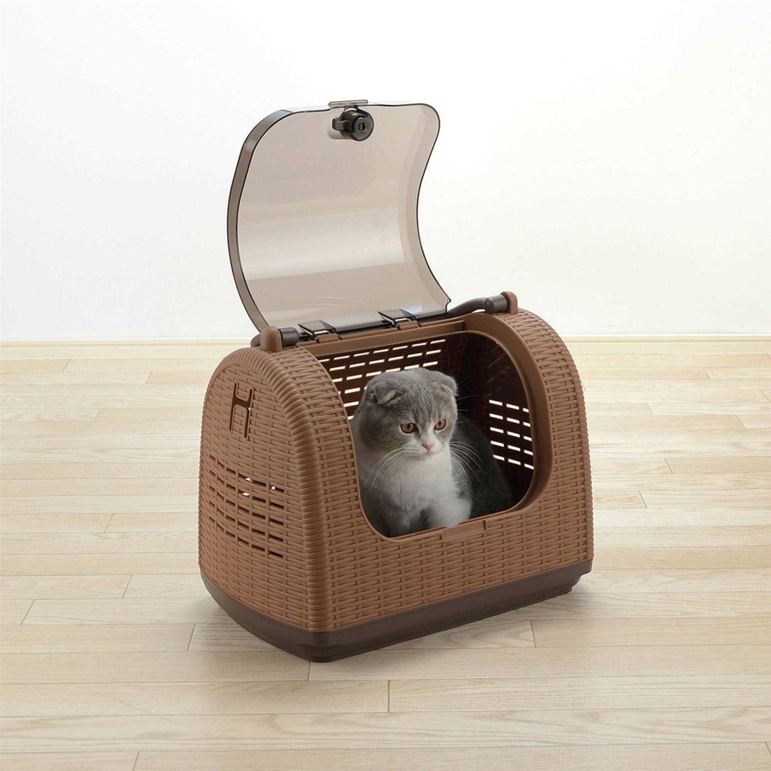 Richell Faux Wicker Pet Carrier - Image 4