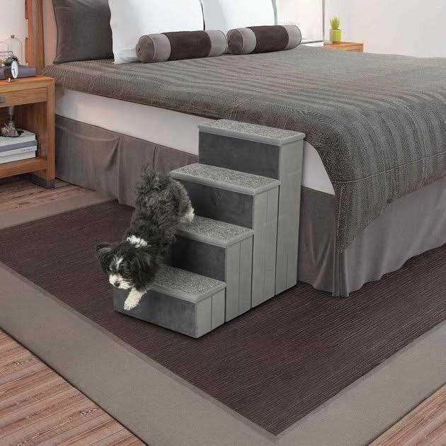 Trixie Velour Foldable 4-Step Pet Stairs with Storage - Image 3