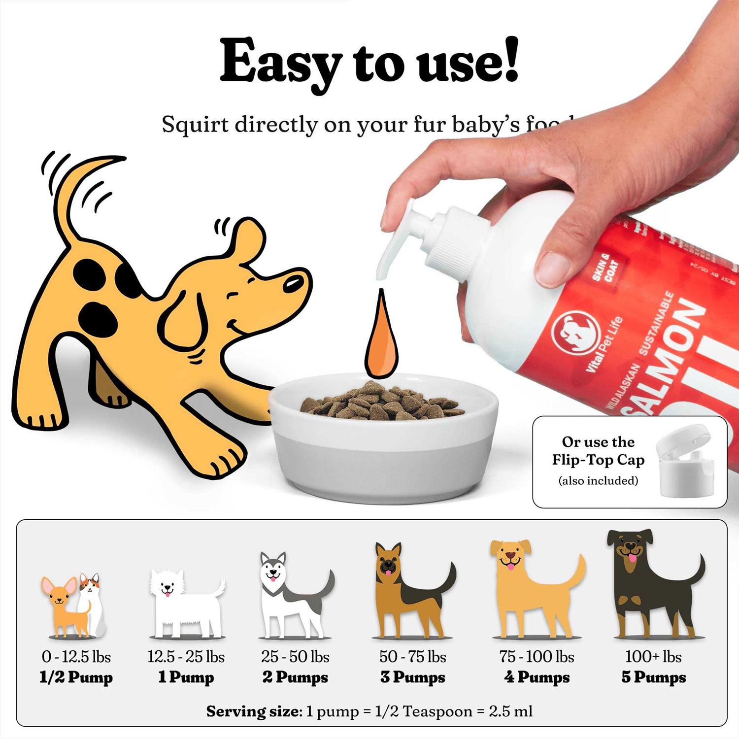 Vital Pet Life Salmon Oil for Dogs & Cats Healthy Skin & Coat Fish Oil - Image 5