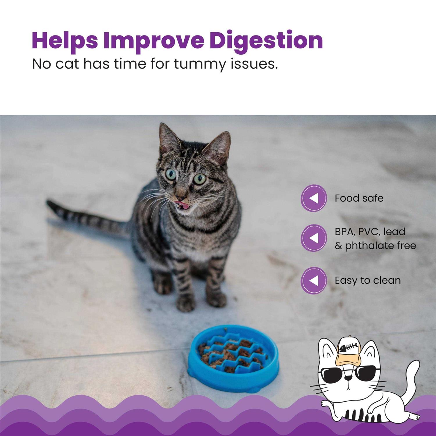 Petstages Kitty Slow Feeder Cat Bowl - Image 4