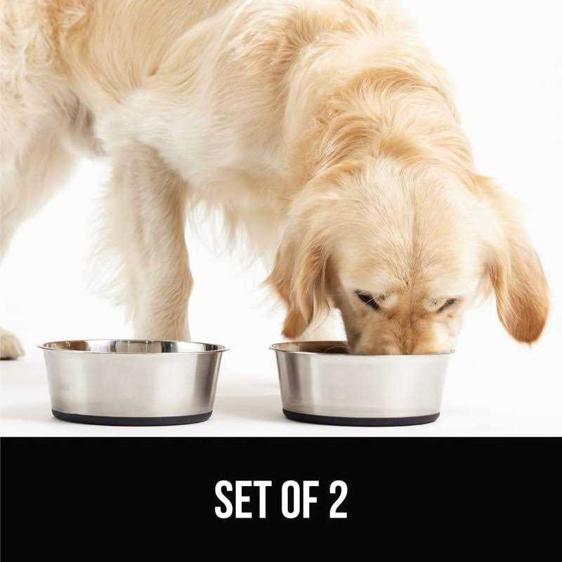 Gorilla Grip Stainless Steel Metal Dog Bowl Set of 2 Rubber Base - Image 3