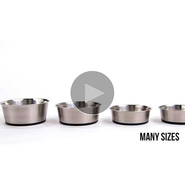 Gorilla Grip Stainless Steel Metal Dog Bowl Set of 2 Rubber Base - Image 4