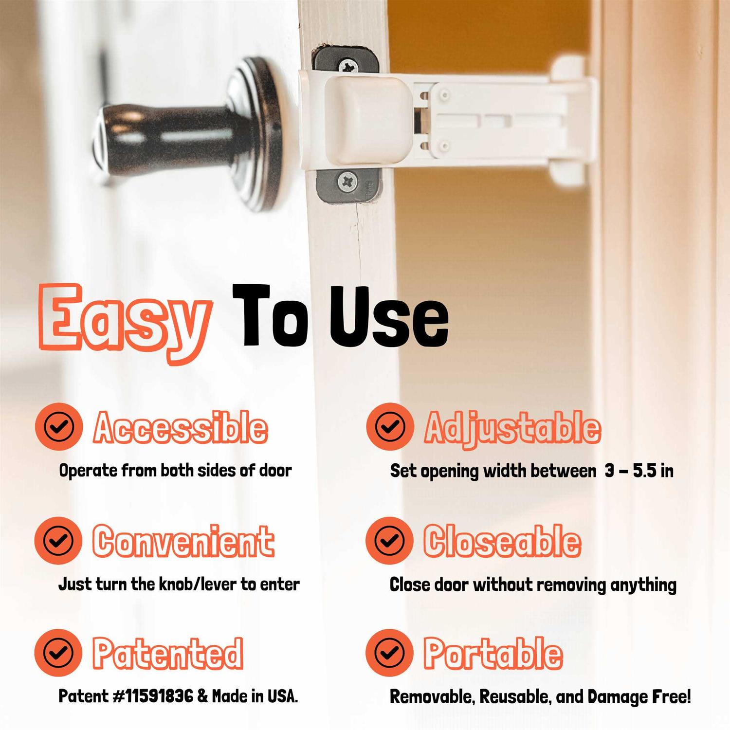 Door Buddy Door Prop for Cats Easiest Cat Door Latch Holder to Keep Interior Door Open for Pets - Image 5