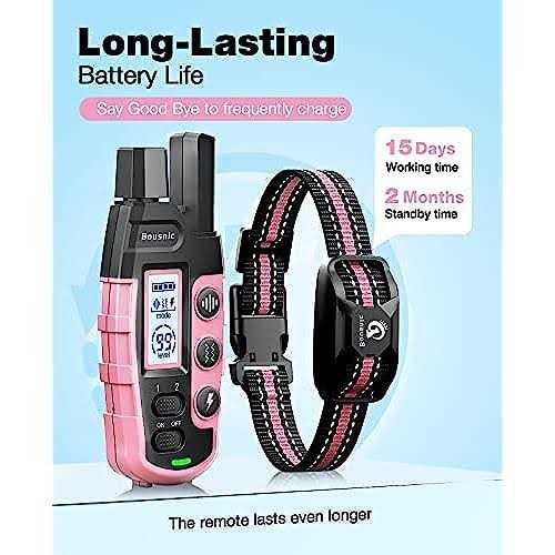 Bousnic Dog Shock collar 3300Ft Dog Training collar with Remote for 5-120lbs Small Medium Large Dogs Rechargeable - Image 4