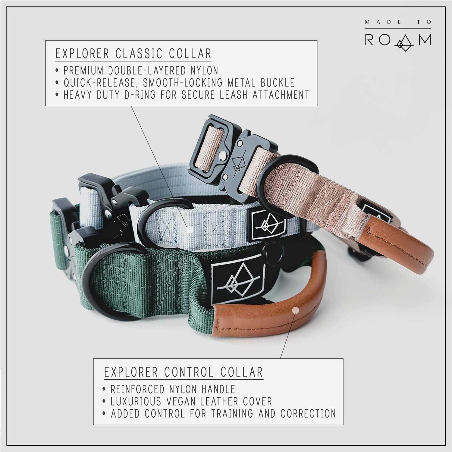 Roam Made to Roam Premium Dog Collar Adjustable Heavy Duty Nylon Collar with Quick-Release Metal Buckle - Image 5