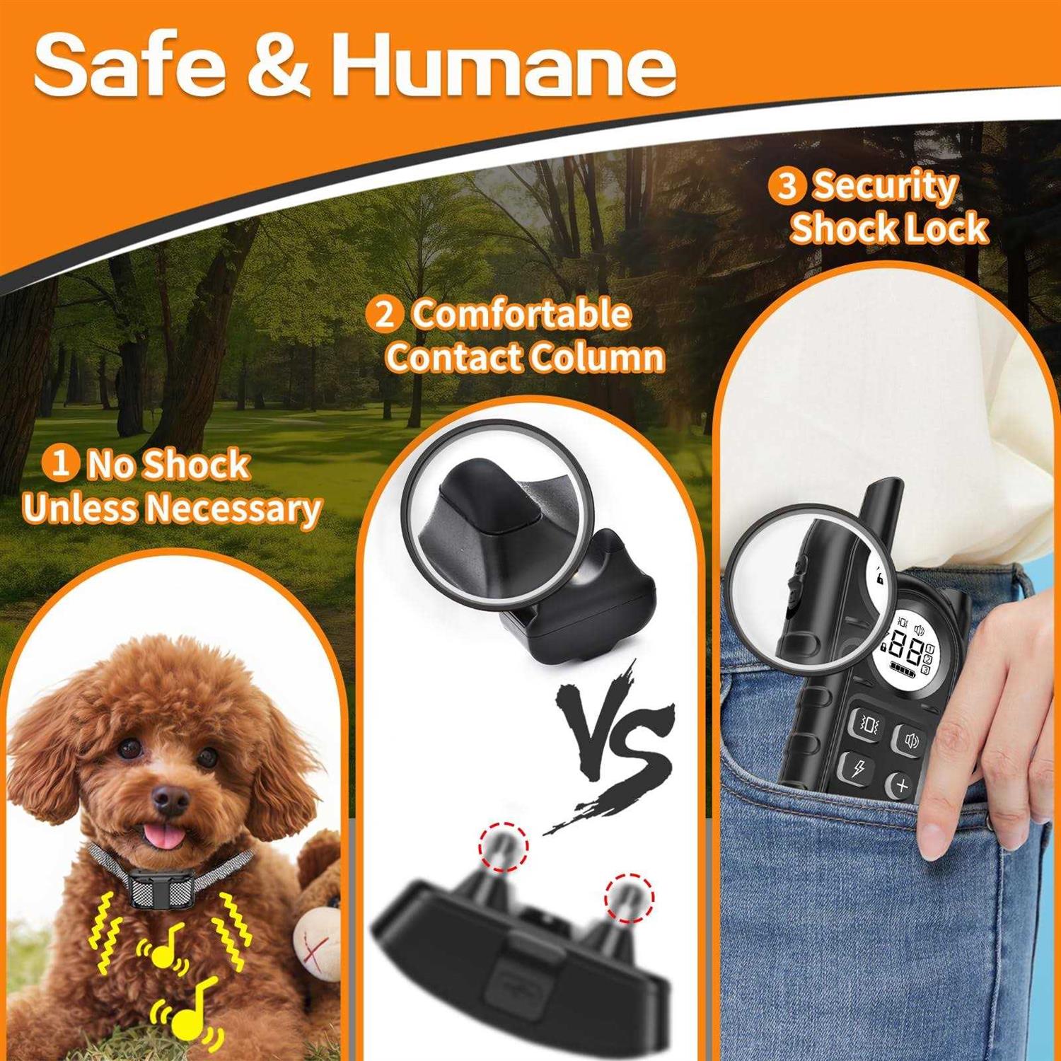 Tiniest Dog Shock Collar Lightest Dog Training Collar with Remote for Small Dogs 5-15lbs & Medium Large Dogs/Puppies - Image 3