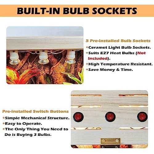 Prolee 21 Gallon to 68 Gallon Reptile Terrarium Tank Tank Bearded Dragon Tank with Roof Door - Image 3