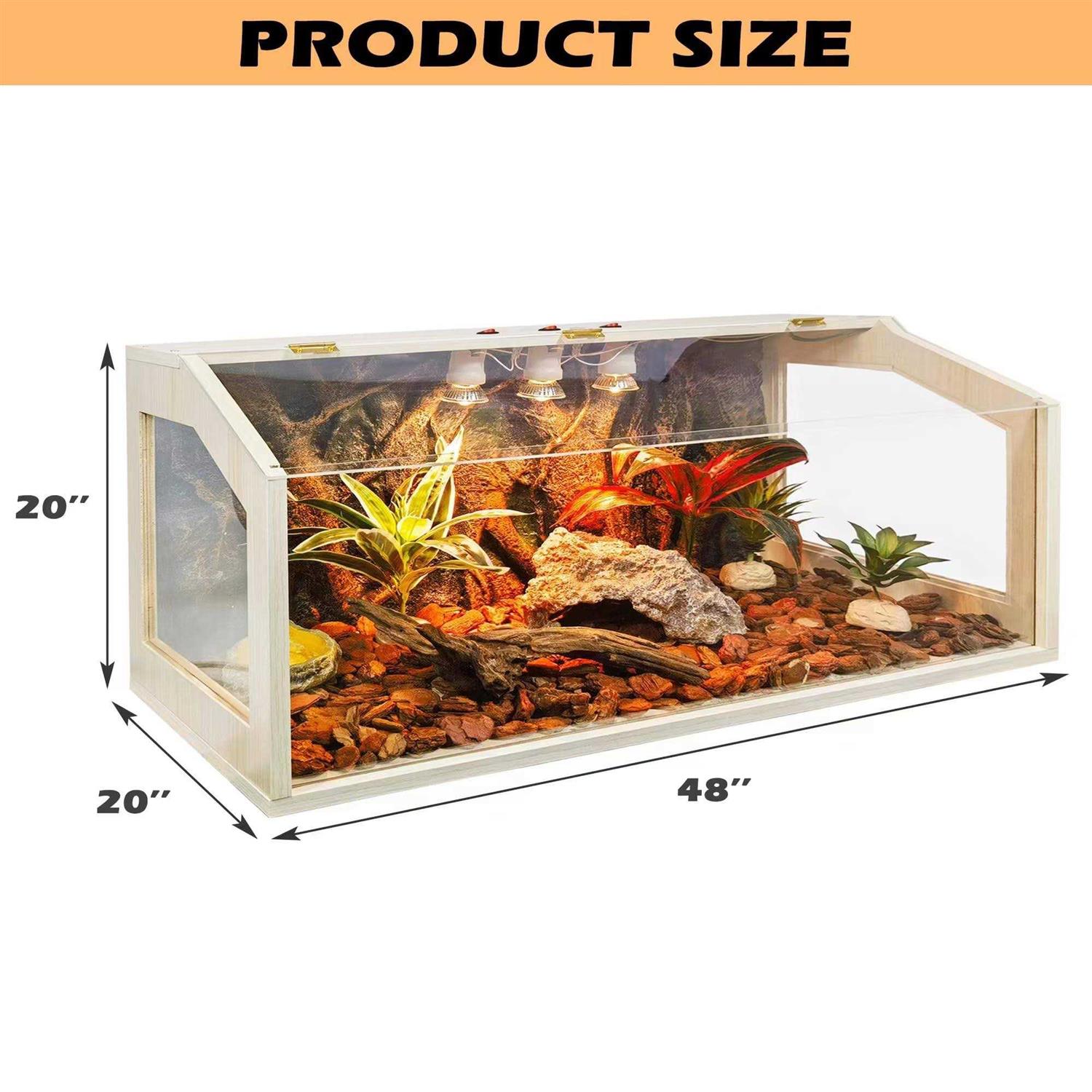 Prolee 21 Gallon to 68 Gallon Reptile Terrarium Tank Tank Bearded Dragon Tank with Roof Door - Image 4