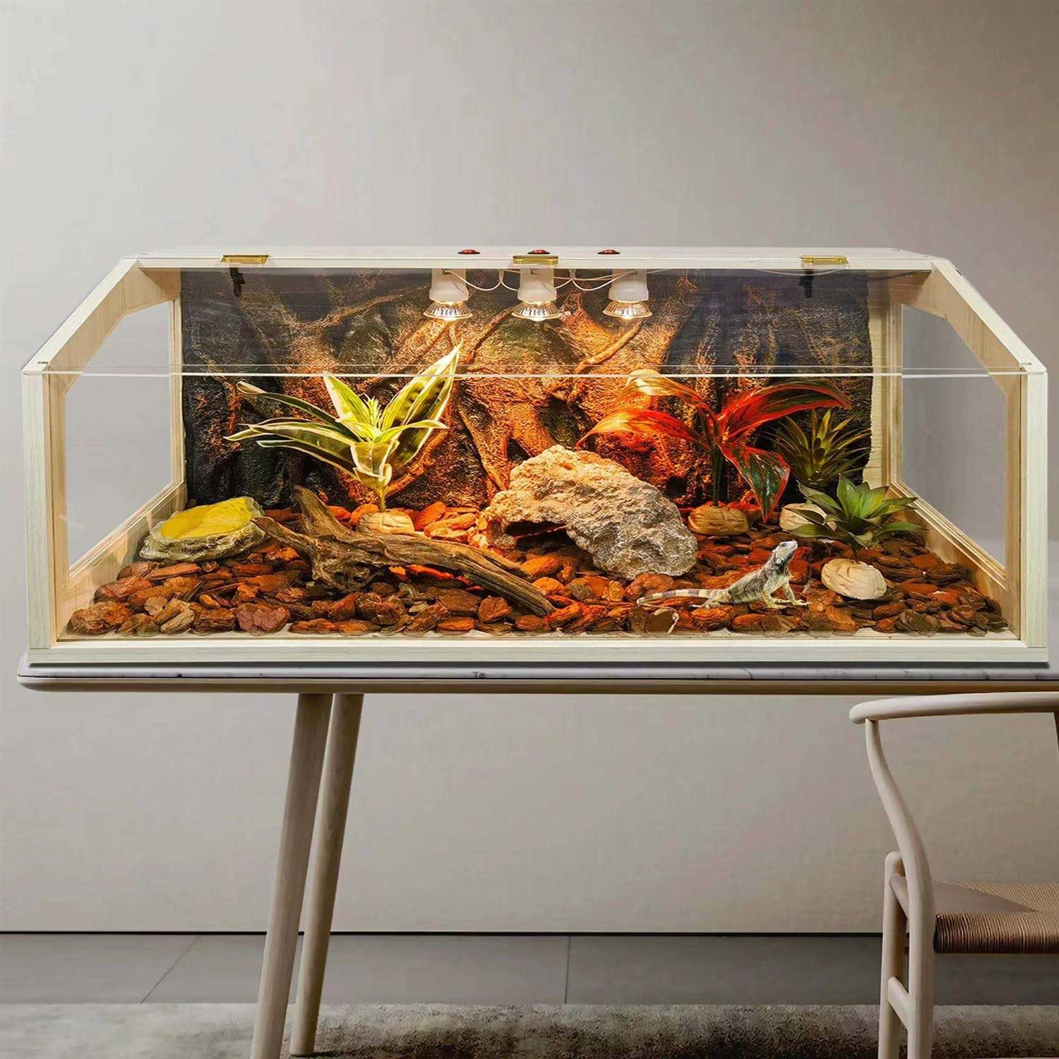 Prolee 21 Gallon to 68 Gallon Reptile Terrarium Tank Tank Bearded Dragon Tank with Roof Door - Image 5