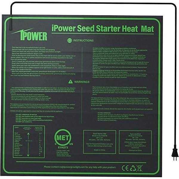iPower GLHTMTS Durable Waterproof Seedling Heat Mat Warm Hydroponic Plant Germination Starting Pad - Image 5