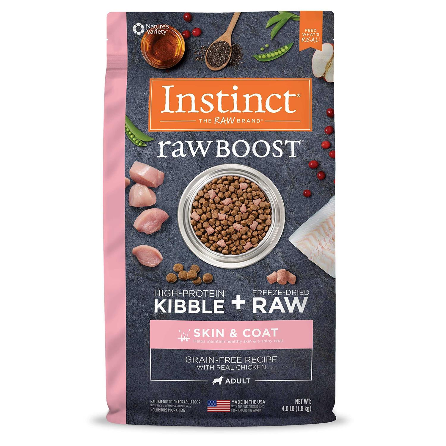 Instinct Raw Boost Grain Free Skin & Coat Health Recipe with Real Chicken Dry Dog Food
