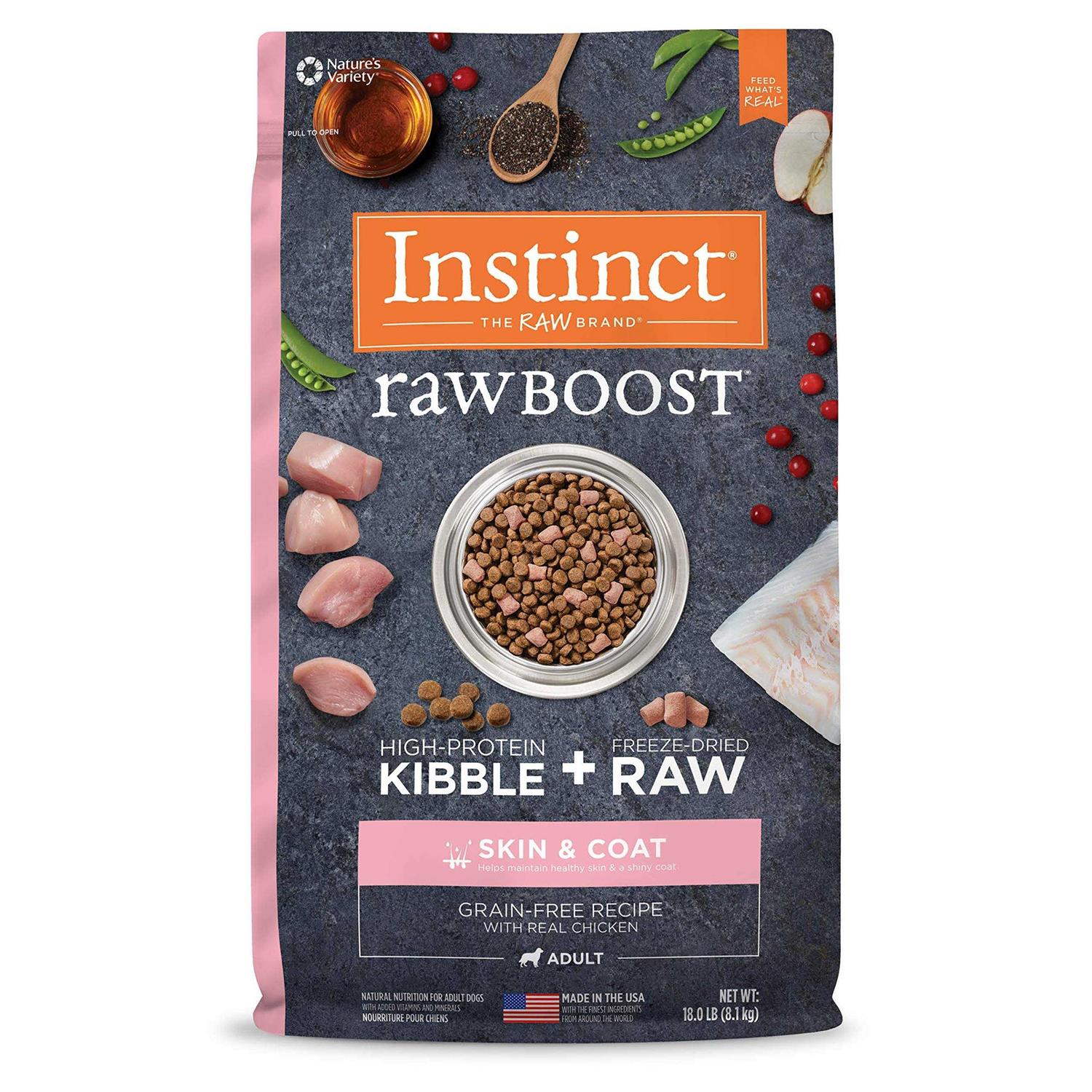 Instinct Raw Boost Grain Free Skin & Coat Health Recipe with Real Chicken Dry Dog Food