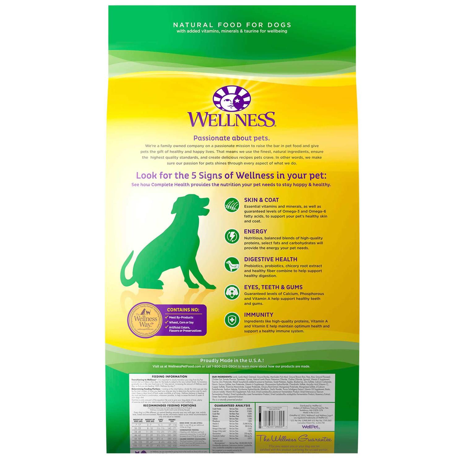Wellness Complete Health Lamb & Barley Dry Dog Food - Image 3