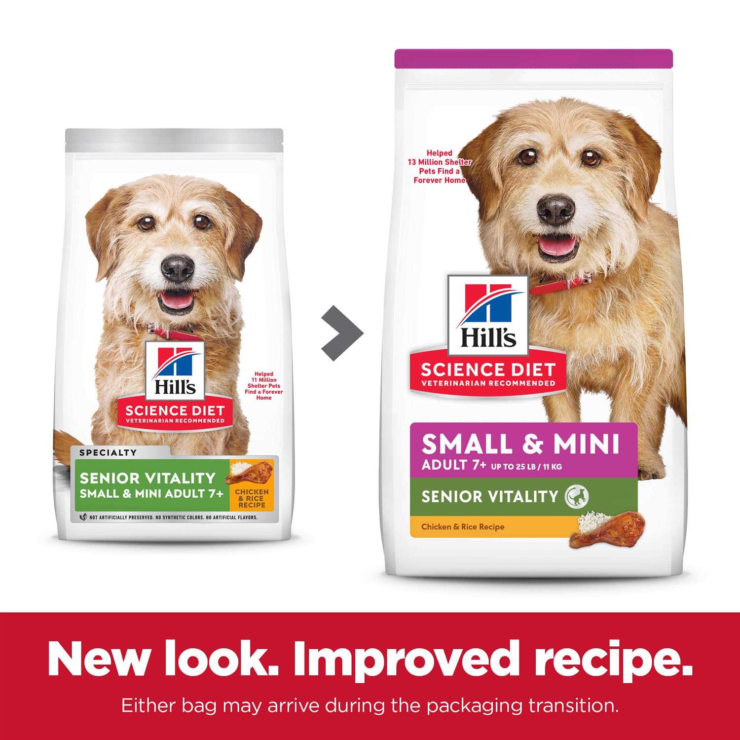 Hill's Science Diet Adult 7+ Senior Vitality Small & Mini Chicken & Rice Recipe Dog Food - Image 3