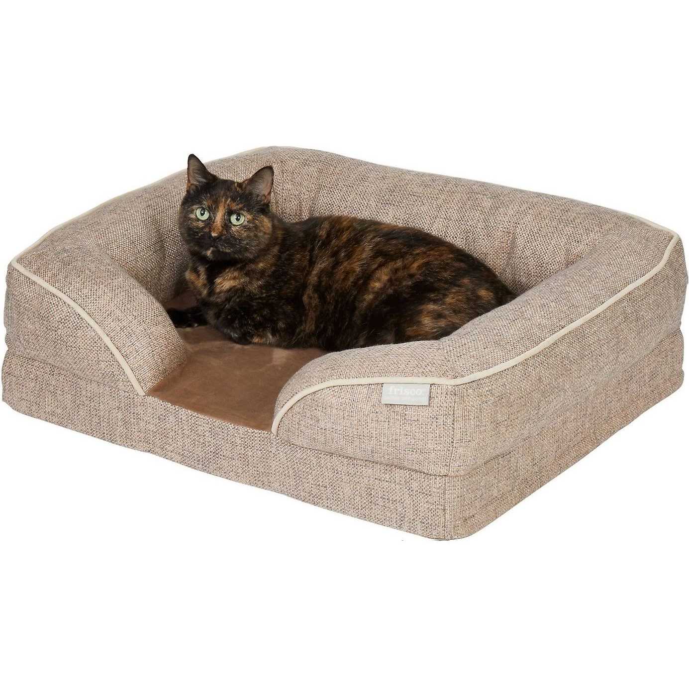 Frisco Plush Orthopedic Front Bolster Cat Dog Bed w/Removable COVER - Image 4