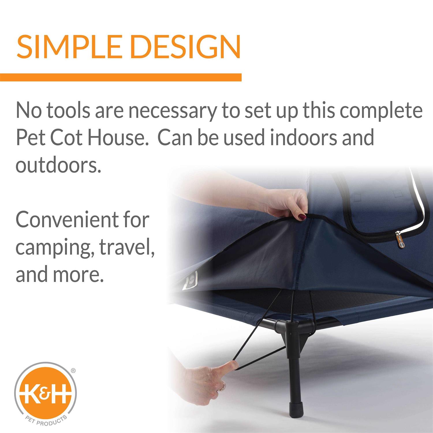 K&H Pet Products Original Pet Cot House Navy - Image 3