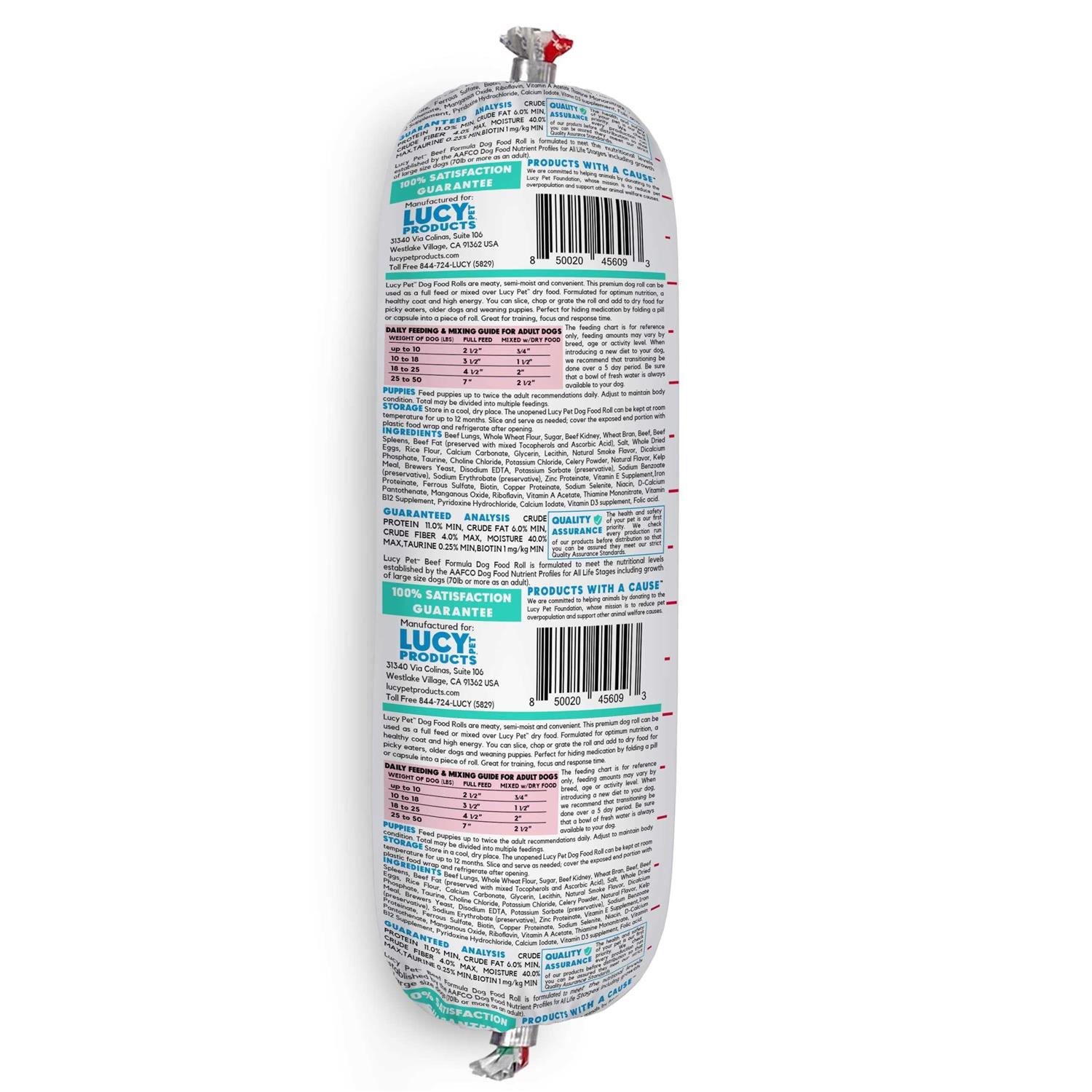 Lucy Pet Products Beef Dog Food Roll - Image 2