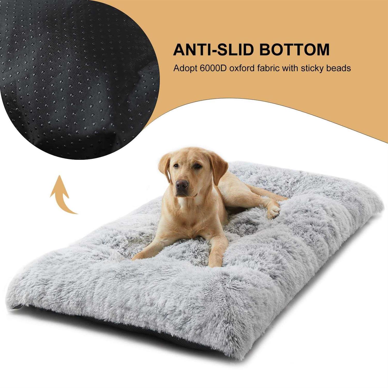BFPETHOME Dog Beds for Large Dogs Plush Dog Crate Bed Fluffy Cozy Kennel Pad for Sleeping &Ease Anxiety - Image 3