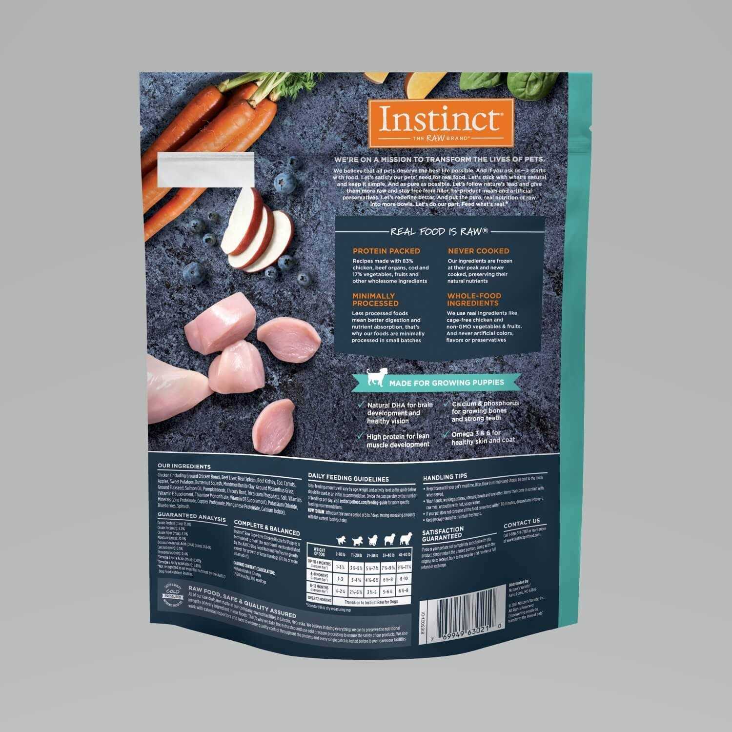 Instinct Raw Frozen Puppy Bites Cage-Free Chicken Recipe Dog Food - Image 5