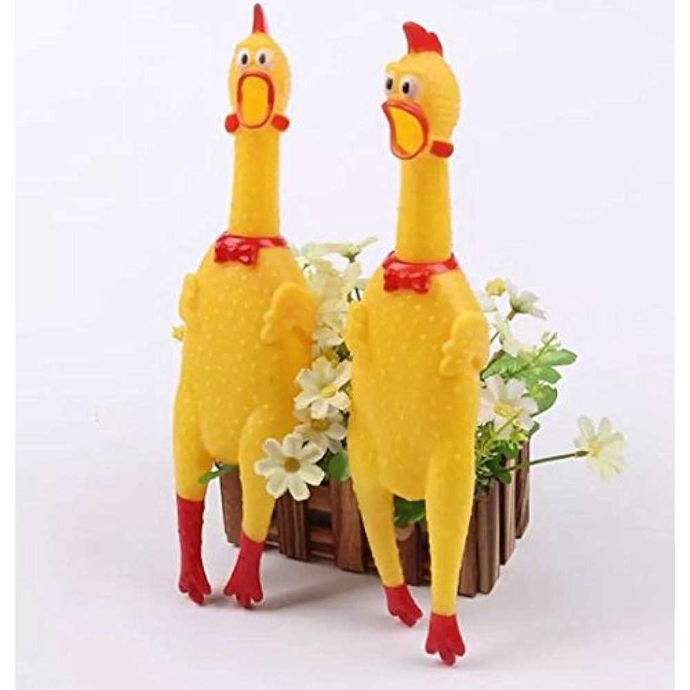 Keklle 2 Pack Large Screaming Chicken Toy Rubber Squawking Chicken 12 inch - Image 4