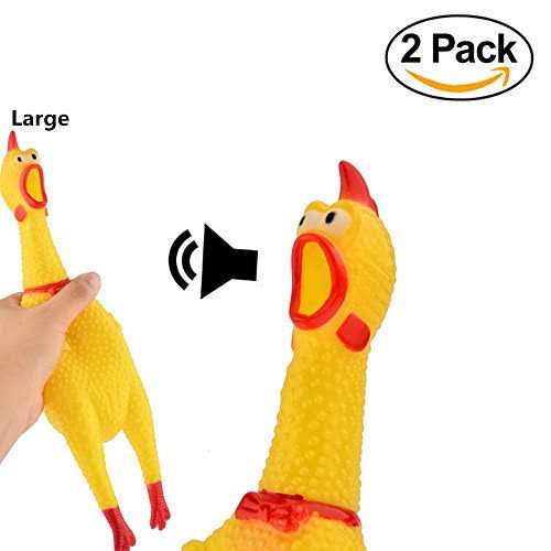 Keklle 2 Pack Large Screaming Chicken Toy Rubber Squawking Chicken 12 inch - Image 5