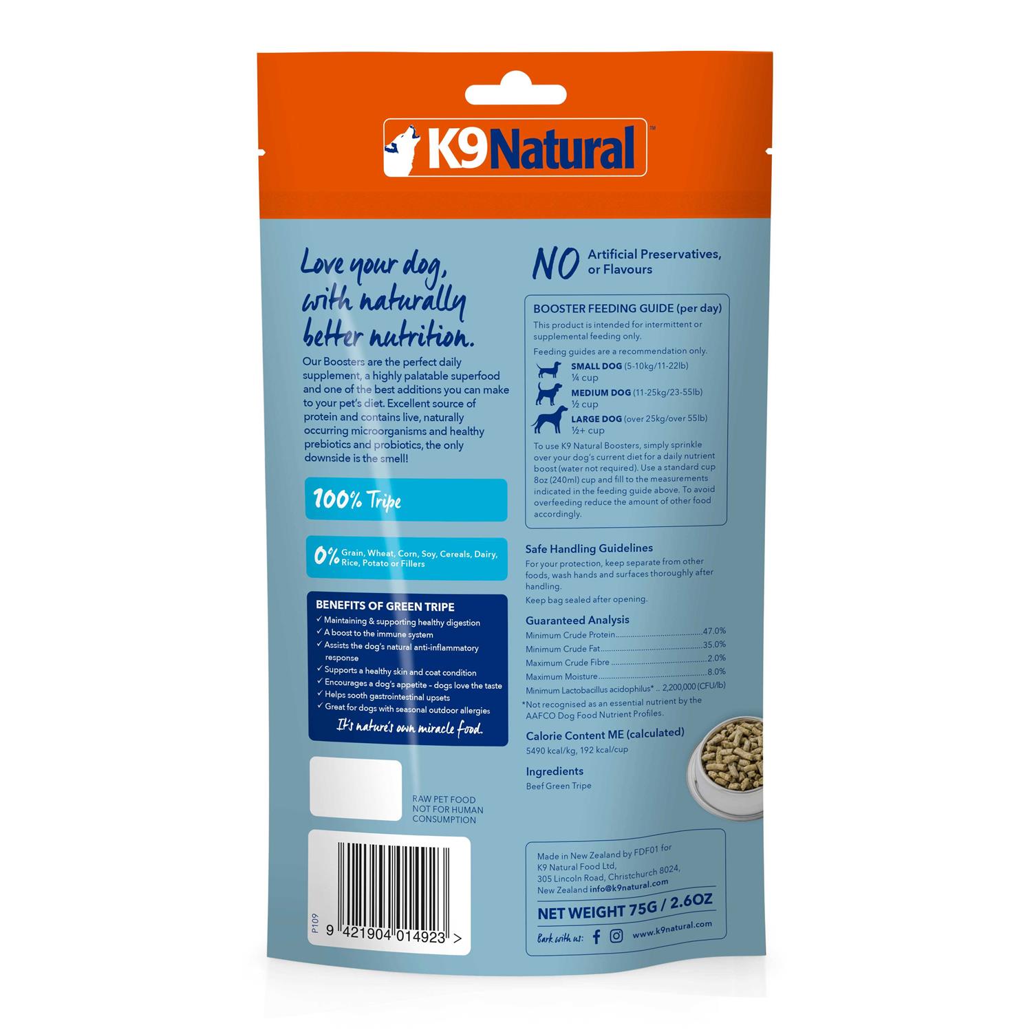 K9 Natural Beef Green Tripe Freeze-Dried Booster - Image 2