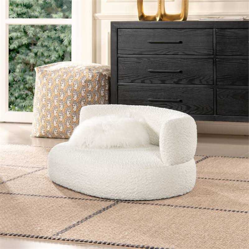 Jennifer Taylor Home Shep 36 Curved Dog Sofa Bed Medium Ivory 55010-M-MBW - Image 2