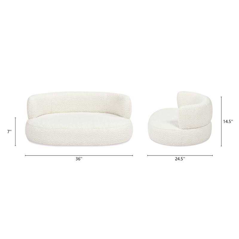 Jennifer Taylor Home Shep 36 Curved Dog Sofa Bed Medium Ivory 55010-M-MBW - Image 3