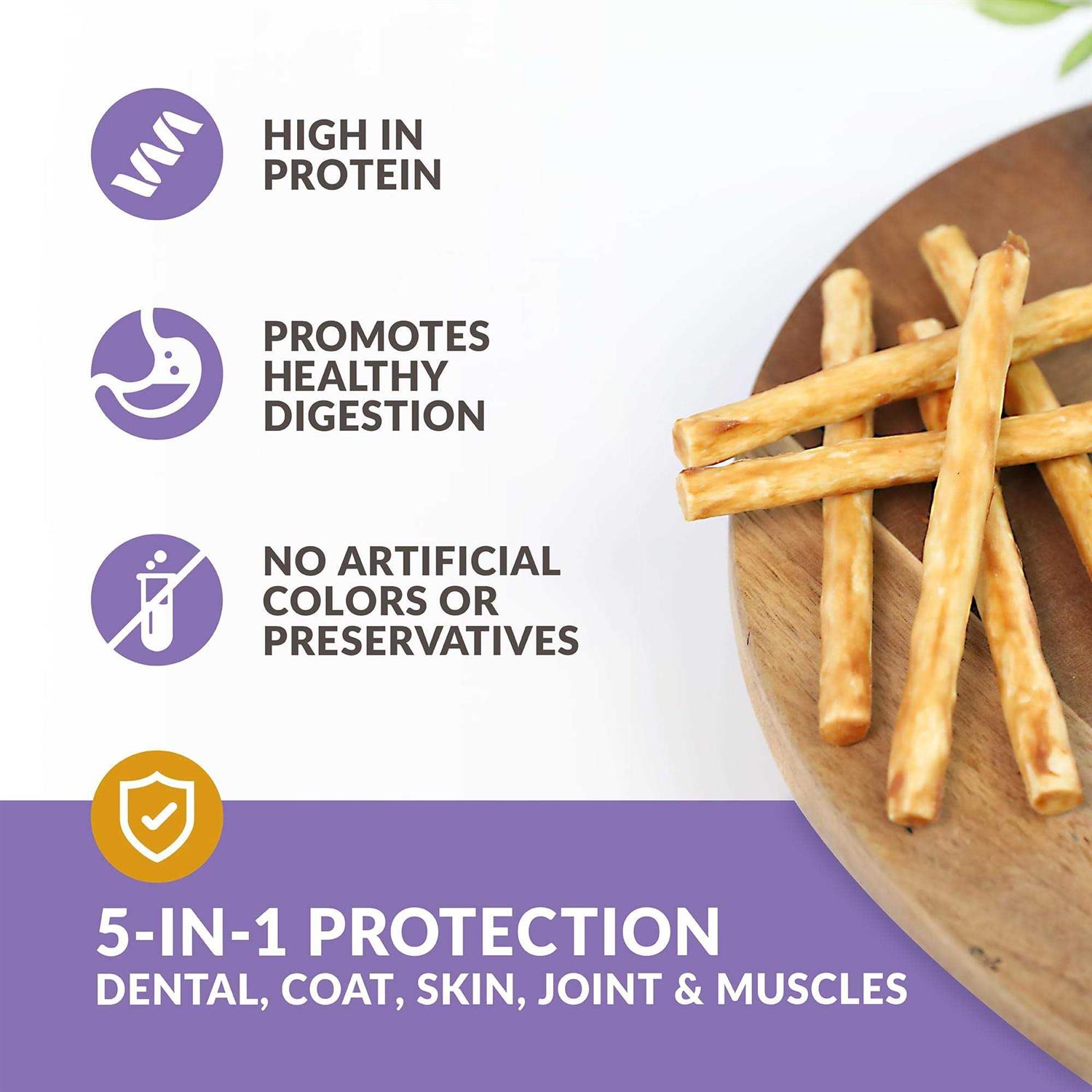 Wild Eats Beef Collagen Sticks for Dogs Long Lasting Dog Chews No Hide Dog Treat Bully Stick Rawhide Free - Image 5