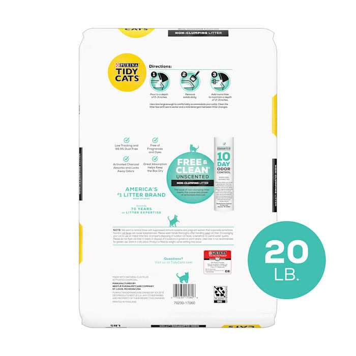 Tidy Cats Free & Clean Non Clumping Cat Litter Unscented with Activated Charcoal - Image 5