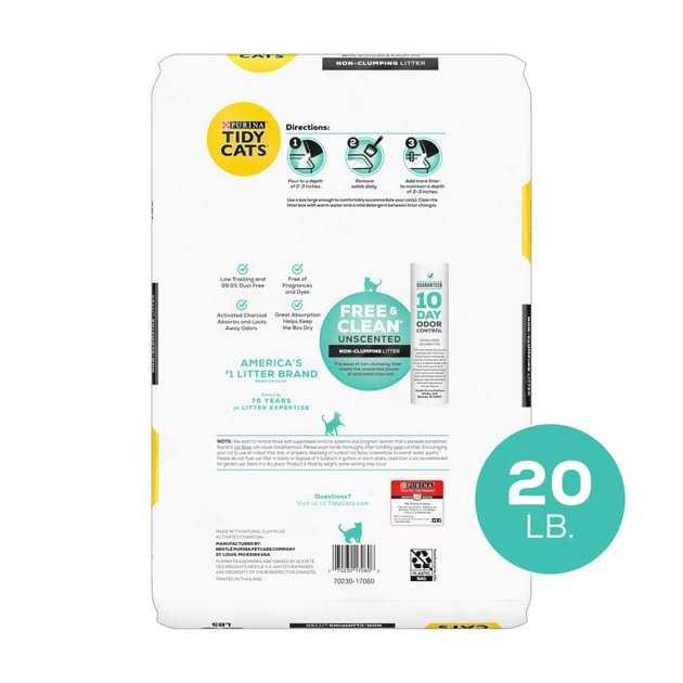 Tidy Cats Free & Clean Non Clumping Cat Litter Unscented with Activated Charcoal - Image 4