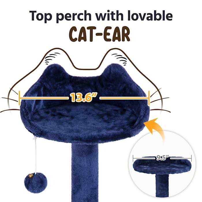 Topeakmart Plush Cat Tree with 2 Condos - Image 4