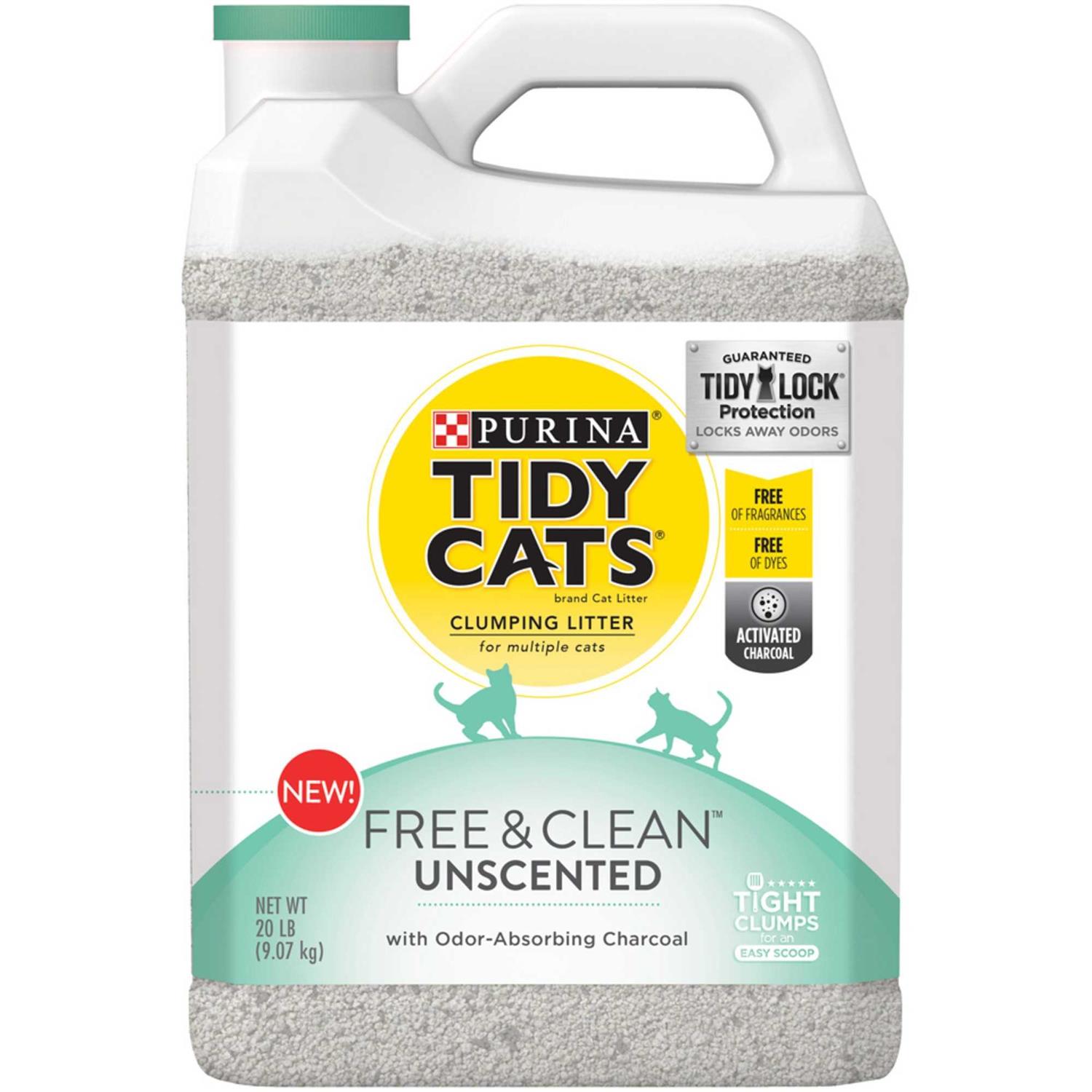 Tidy Cats Free & Clean Unscented Clumping Clay Cat Litter, 20-lb jug, case of 2 - Image 3
