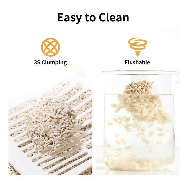 FUKUMARU Tofu Cat Litter Clumping Cat Litter, Dust Free Unscented Flushable Tofu Litter, Natural, Lightweight and Low Tracking Cat Litter - Image 4