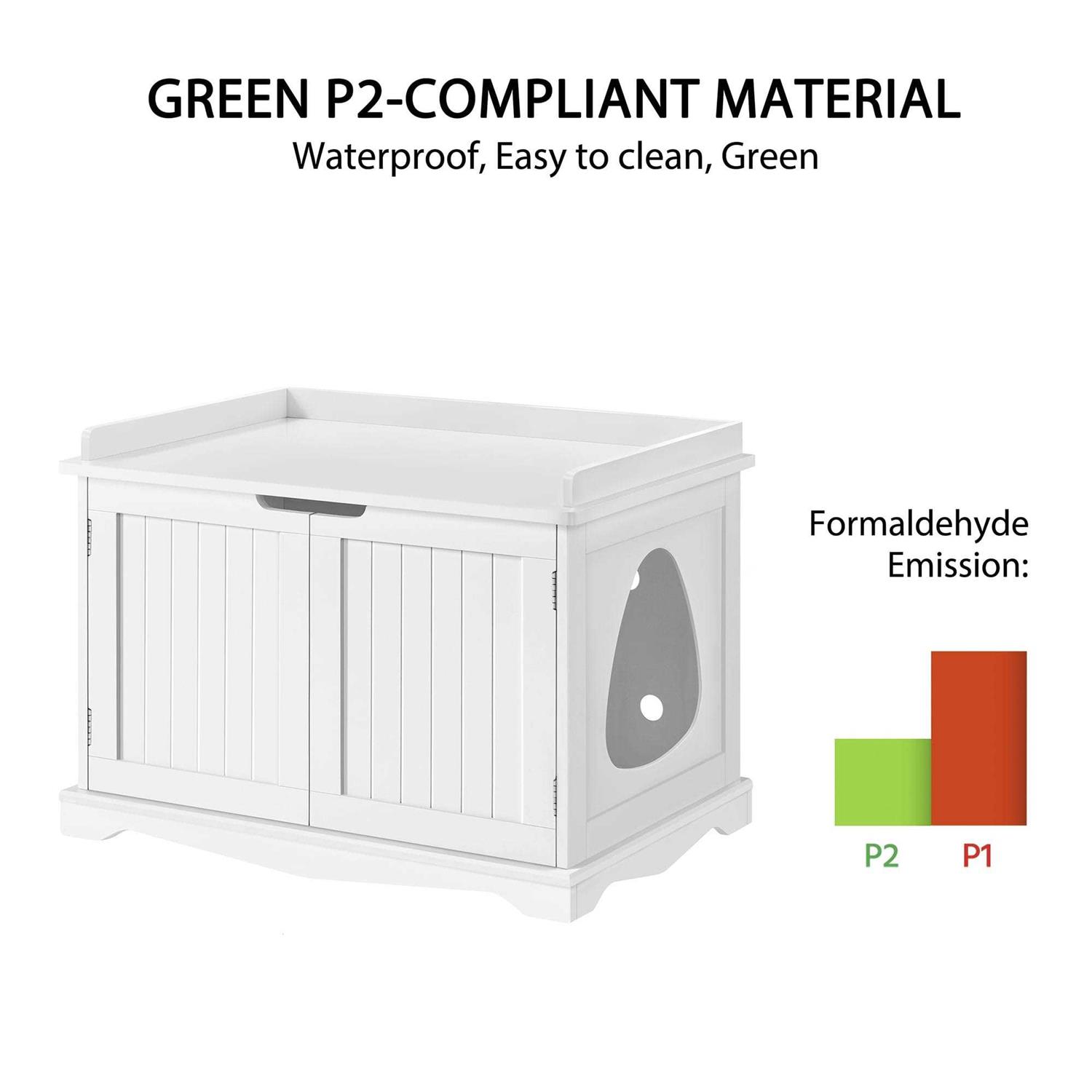 Topeakmart White Decorative Furniture Hidden Washroom Cat Litter Box - Image 5